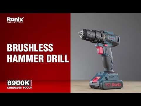 🇩🇪 Ronix 8900k brushless motor Cordless Keyless Hammer Drill 20V /BMC Packaging Unboxing