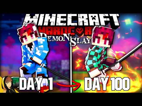 I Survived 100 DAYS in Demon Slayer Hardcore Minecraft... here's what happened!