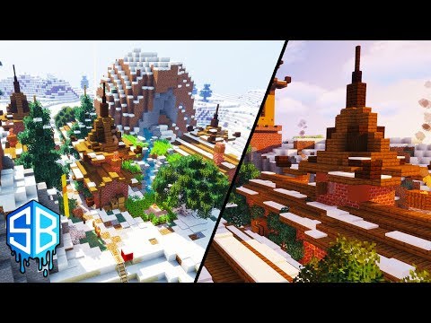Building a Snowy Village in Minecraft 1.14 Survival : Sourceblock Multiplayer SMP