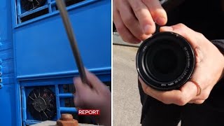 Il video della bastonata contro il videomaker di Report fuori da un macello