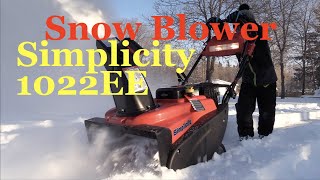 Simplicity 1022EE 22inch Single Stage Snowblower with Snow shredder.