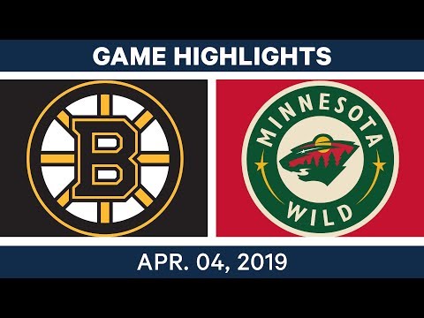 NHL Game Highlights | Bruins vs. Wild – April 04, 2019