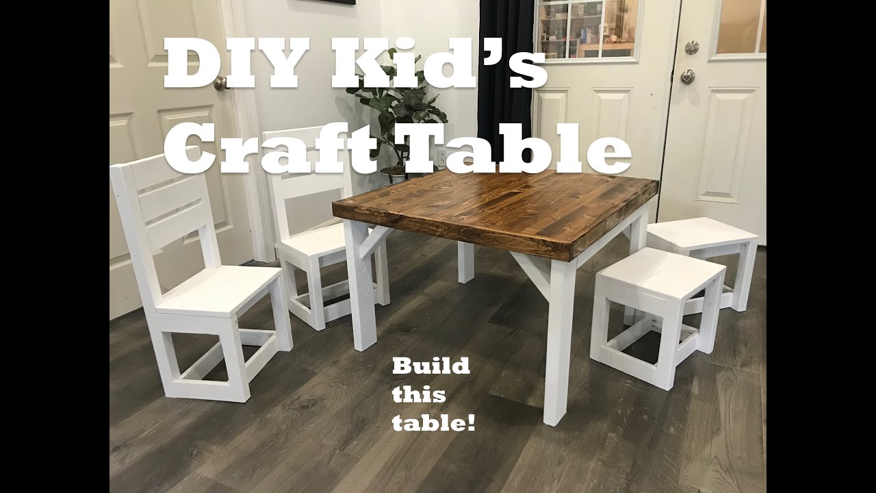 DIY Kid's Craft Table Build - Easy to Build! Free Dimensions Included in Description!