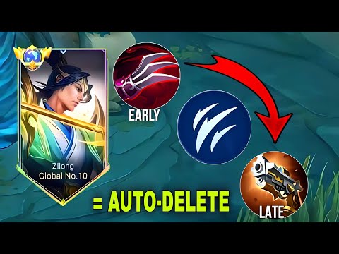 ZILONG ABUSING UNLI STACK DAMAGE!😳 ( AUTO-DELETE) ZILONG BEST BUILD 2023 | MLBB