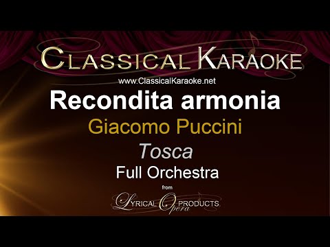 Recondita armonia, Tosca, Full Orchestral Karaoke