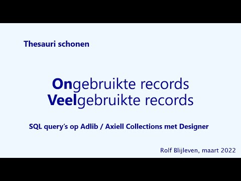Ongebruikte en veelgebruikte thesaurusrecords