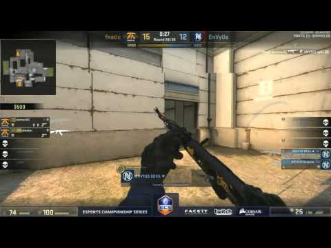 Double Nade saves Match Point - Team EnVyUs vs fnatic CS:GO ECS Europe
