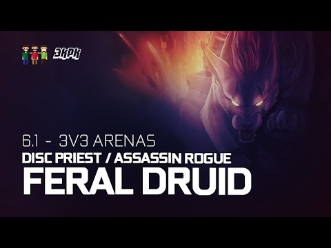 6.1 3v3 Arenas - Disc Priest, Assassin Rogue, Feral Druid