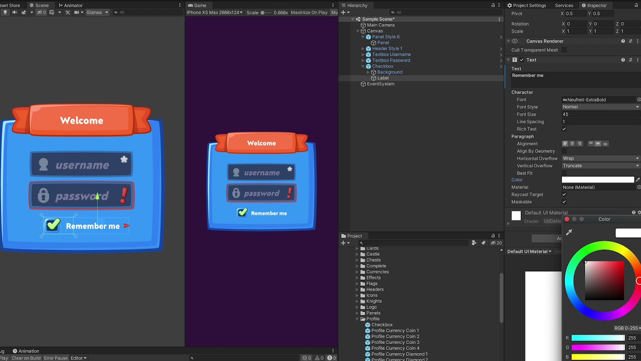 Unity Asset Store GUI Kit Pro Making Login Screen Video