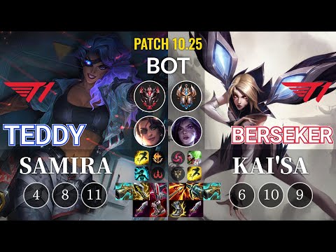 T1 Teddy Samira vs T1.A Berseker Kai'Sa Bot - KR Patch 10.25