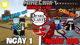 TINNT SURVIVED 100 DAYS IN MINECRAFT DEMON SLAYER AND BECOME THE KING DEVIL WITH KURO!!