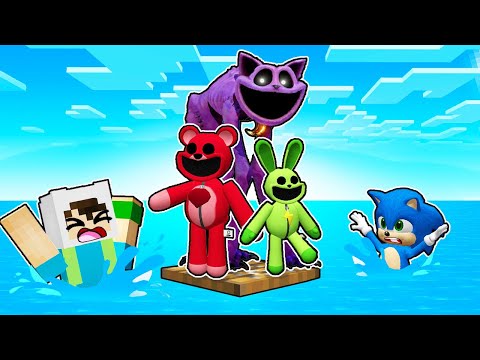 CATNAP AİLESİ İLE BİR SALDA KALDIM - 😱 Minecraft