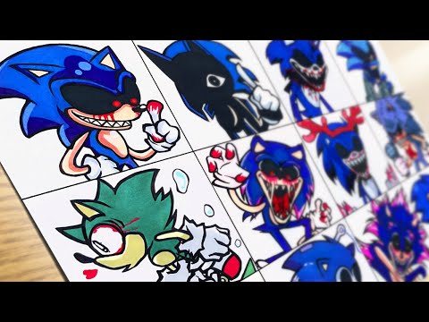 Drawing FNF-Scariest SONIC.EXE Mods / BEST Sonic Mods / Sonic the Hedgehog
