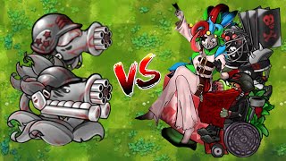 PvZ Fusion Challenge! - Iron Mega Gatling Pea Plant Vs Iron Turret Gatling Pea Vs New Zombies