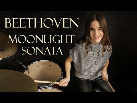 Beethoven - Moonlight Sonata (Piano By Jozef Holly) - Drum Cover By Nikoleta - 13 years old