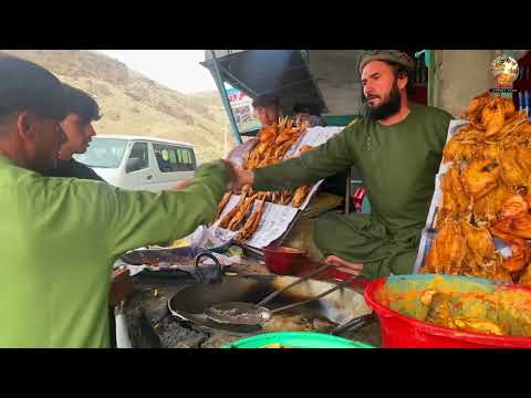 Fish fry Recipe in Kabul Jalalabad Highway | Traditional street food in Afghanistan in Eid Days
