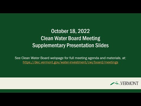 , title : 'Clean Water Board Meeting October 18, 2022'