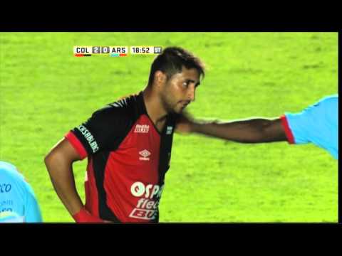 La roja a Alan Ruiz. Colón 2 - Arsenal 0. Fecha 1. Primera División 2016
