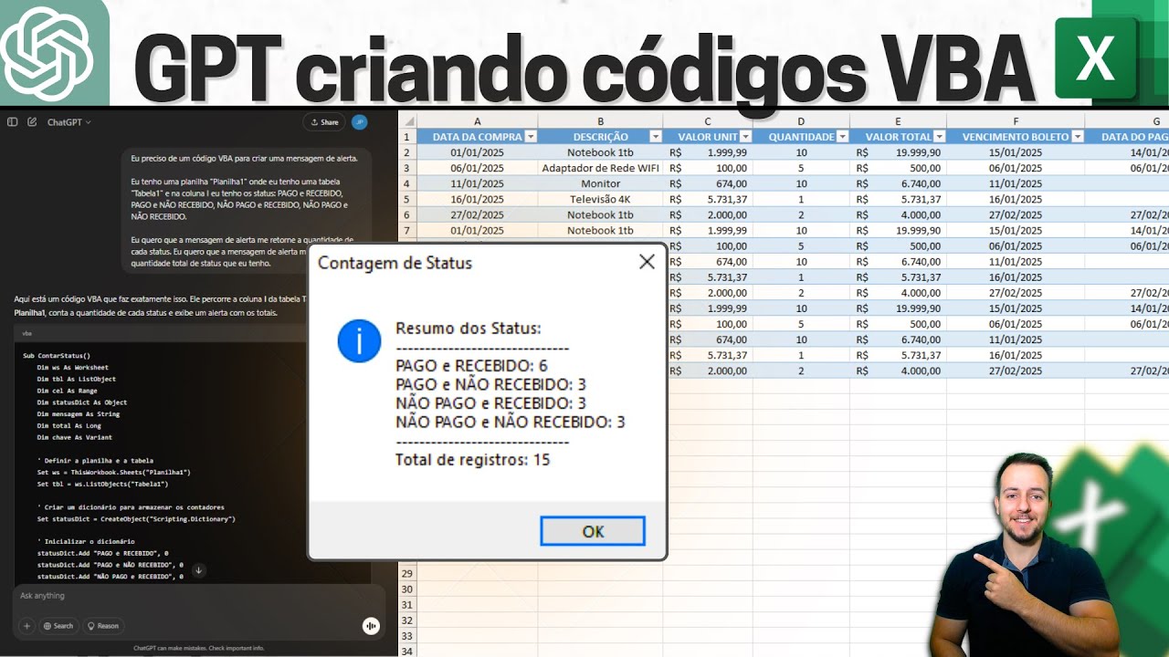 Creating a VBA Alert Message with ChatGPT in Excel | Impress your Boss 🏆🚀