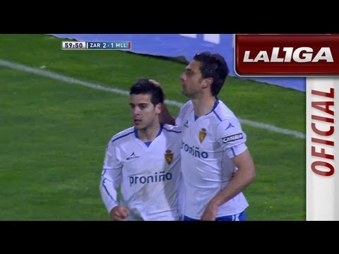 Gol de Postiga (2-1) en el Real Zaragoza - RCD Mallorca - HD