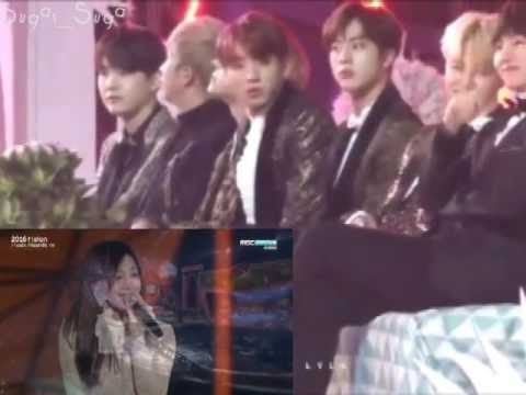 161119 BTS and Baby Kook :) Reaction To Eunji Hopefully Sky @MMA 2016