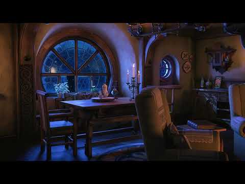 Cozy Hut Ambience | 4 Hours of Snow Wind And Fireplace Sounds