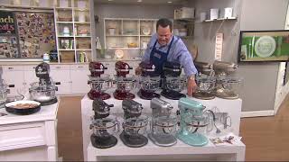 KitchenAid 6-qt 575 Watt Glass Bowl Lift Stand Mixer w/ Flex Edge & Recipes on QVC