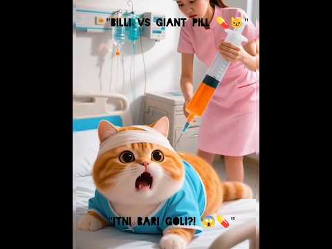 "Aisi Goli Kisi Ne Nahi Dekhi! 🤯"‎Funny Cat in Hospital 😂 | Giant Pill Comedy | 3D Animated#fyp....