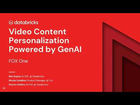 Watch: Fox One GenAI Recommendation System: Solving Cold Start at Scale