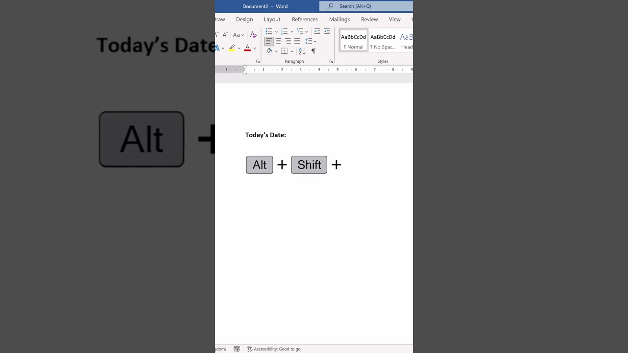 Quickest way to insert today's date in Word #shorts