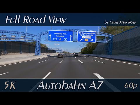 Autobahn (A7), Germany: Hamburg - Neumünster - 5K (2880p/60p)