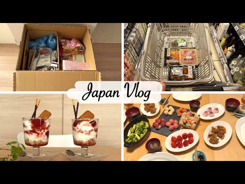 online grocery haul, make strawberry sauce, Hinamaturi Dinner | living in japan