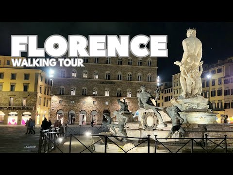 Florence ITALY | Florence Walking Tour - City Center Evening Walk