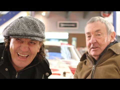 Pink Floyd's Nick Mason shows Brian Johnson his private car collection
