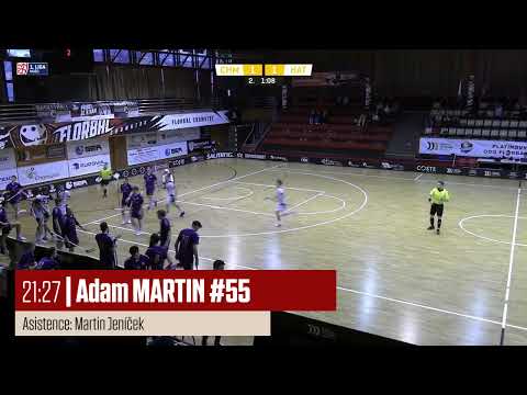 Sestřih zápasu 23. kola 1. ligy mužů: DDQ Florbal Chomutov - FBŠ Hummel Hattrick Brno 4:2.