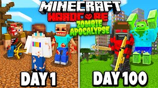 I Survived 100 Days in a ZOMBIE APOCALYPSE in Hardcore Minecraft...