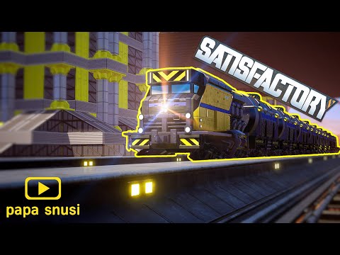 First Oil/Fluid Train in to the MEGA BASE, Satisfactory Lets Play S2 E07, Update 3 Early Access