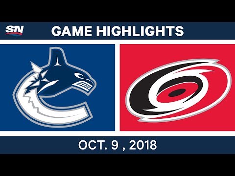 NHL Highlights | Canucks vs. Hurricanes - Oct. 09, 2018