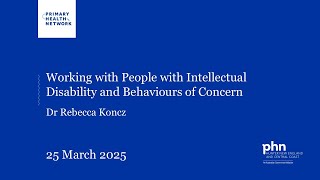 Working with People with Intellectual Disability and Behaviours of Concern