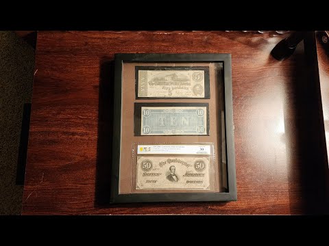 My confederate note collection. 1864 50 dollar, 1863 5 dollar, 1864 10 dollar.