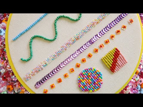 7 PUNTADAS BASICAS PARA BORDAR CON CHAQUIRA Y LENTEJUELAS - BORDADO PARA PRINCIPIANTES