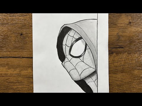 Easy Spiderman drawing for beginners | How to draw Spiderman wearing a hoodie step-by-step