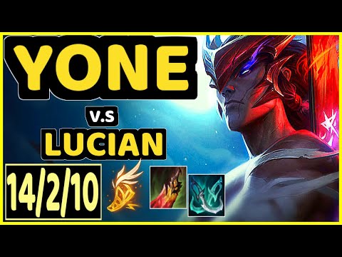 T1 FAKER (YONE) vs LUCIAN - 14/2/10 KDA MID GAMEPLAY - KR Ranked GRANDMASTER