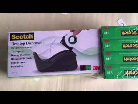 Scotch C60 Magic Tape Dispenser with Scotch Magic Tape : 19mm x 33m (4 Rolls)
