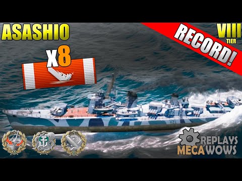 Asashio 8 Kills & 187k Damage | World of Warships Gameplay 4k