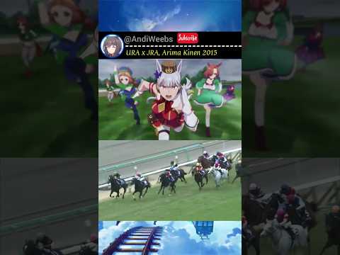 Uma musume x Real horse race. Gold ship last run #anime #real #shorts