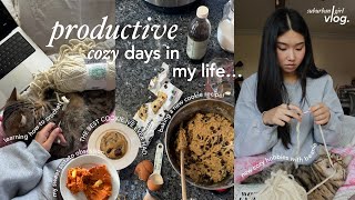 cozy winter days in my life ❄️🧦 | baking cookies, learning how to crochet & im cold makeup