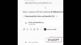 Generating CSV Data using ChatGPT
