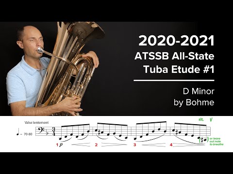 2020-2021 ATSSB All State Tuba Etude #1 - D Minor by Böhme