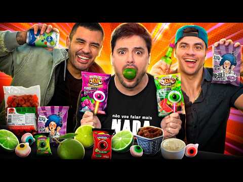 TASTING SUPER SOUR FOODS AND DRINKS with Luccas Neto and Bruno!